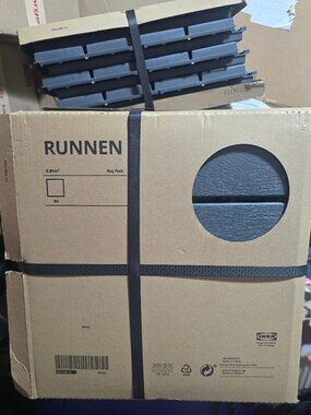 Ikea Runnen Plastic Deck Balcony Tiles in Dark Grey